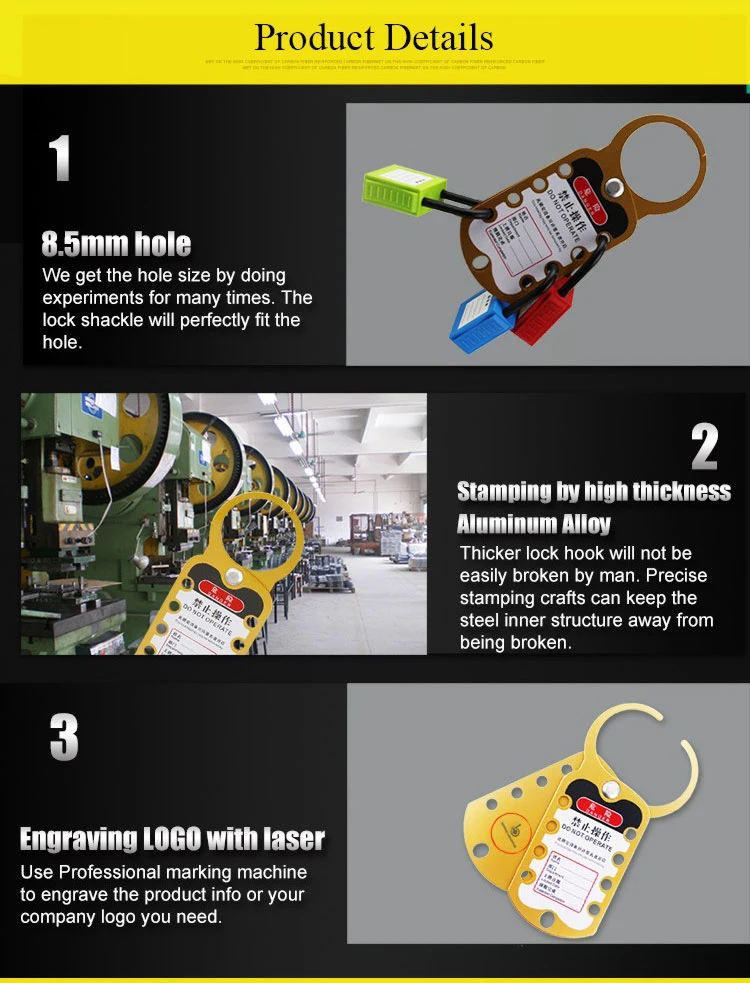 Bd-K52 Colorful Aluminum Lockout Hasp with 9 Padlocks