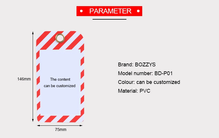 Boshi OEM PVC Material Safety Lockout Tag