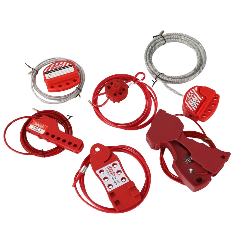 Customized 2.4m Length Industrial Wire Cable Safety Lockout Tagout Nylon PA Adjustable Cable Lockout