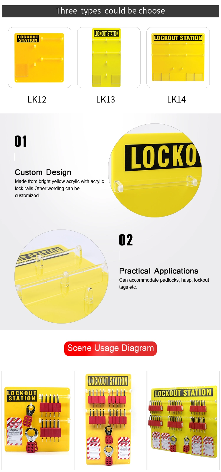 PC Engineering Plastics 10 Lock Safety Padlock Station