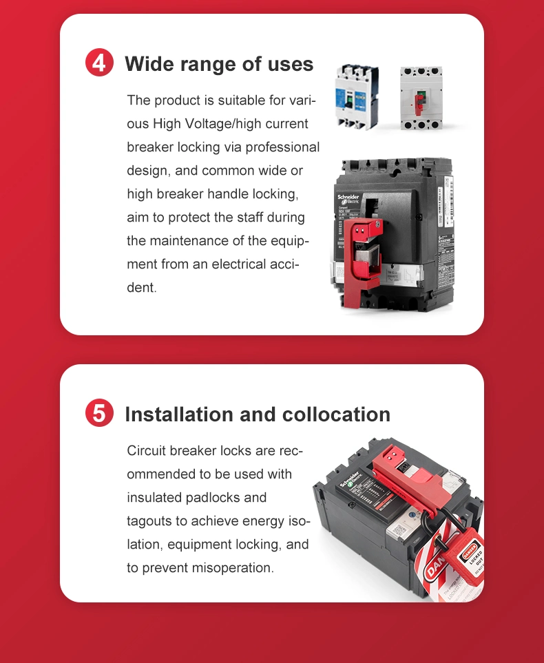 Loto Universal Compact Grip Tight Circuit Breaker Lockout Device for Electrical Insulation Lockout/Tagout