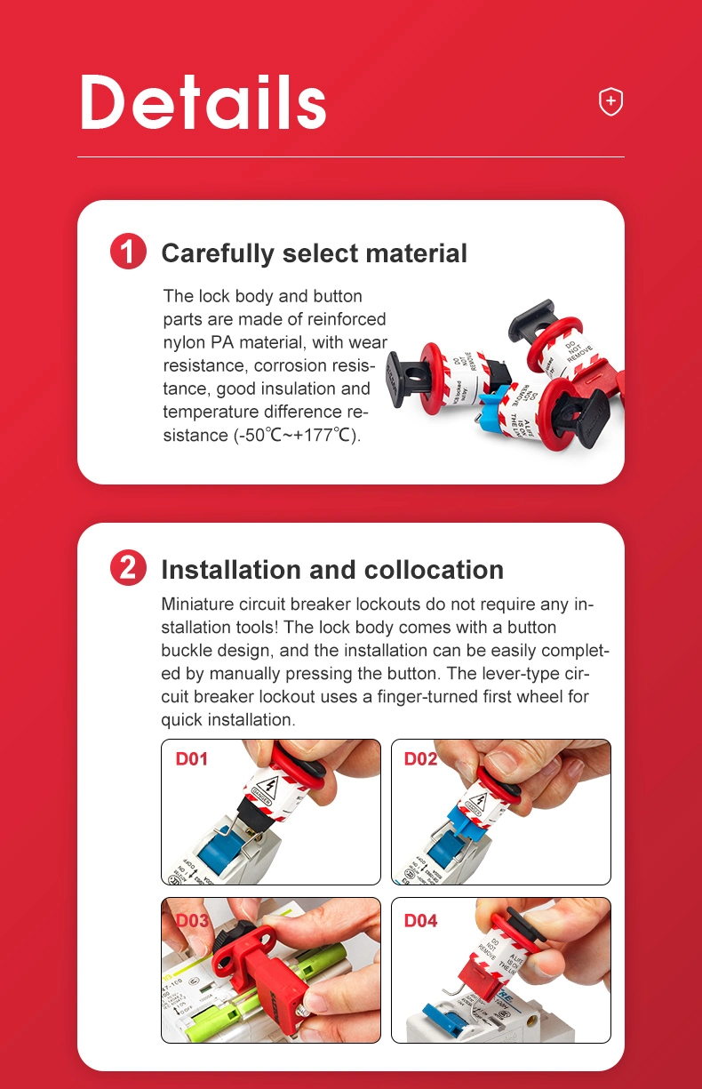 Tie Bar Standard Miniature Breaker Lockout for MCB Electrical Breaker No Tools to Install