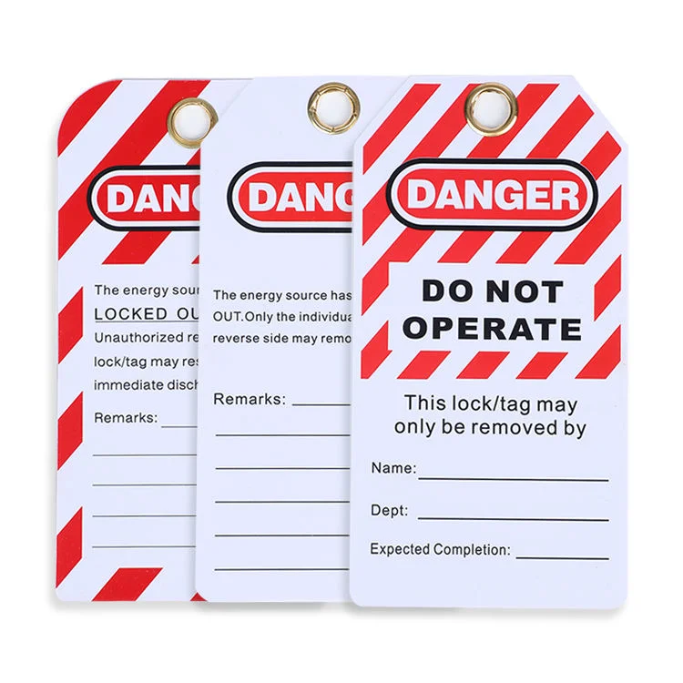 Custom Equipment Lockout Safety PVC Labels Safety Tag Danger Inspection Warning Tag out