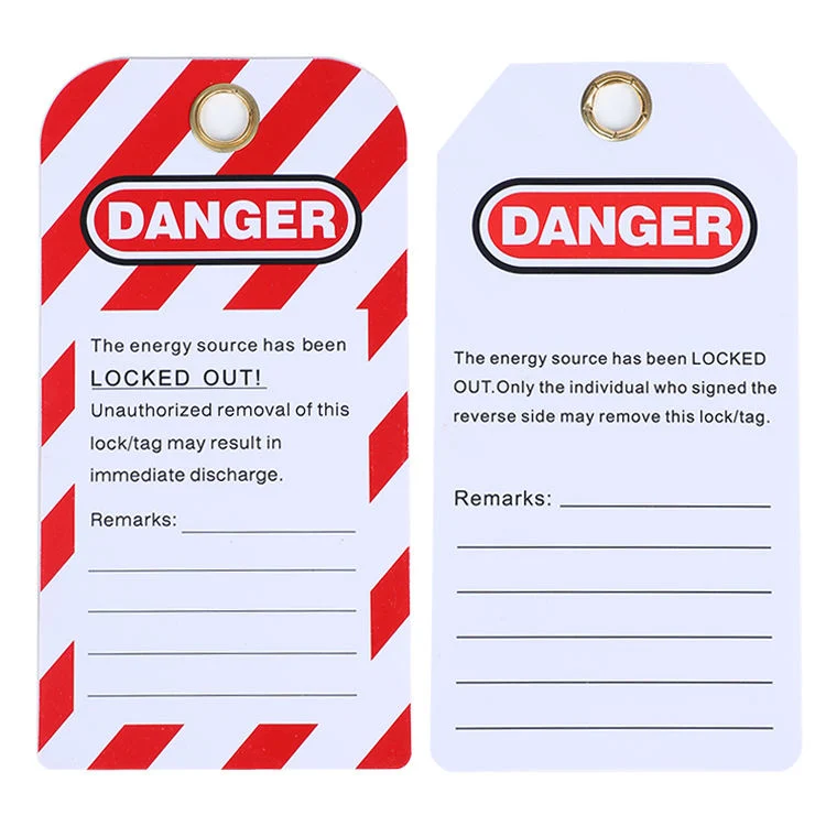 Custom Equipment Lockout Safety PVC Labels Safety Tag Danger Inspection Warning Tag out